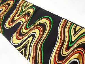 曲線模様織出し袋帯